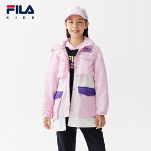 FILA斐乐童装女童外套2022春装新款儿童洋气上衣中大童梭织夹克