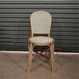 藤编椅家用北欧实木椅藤编凳欧式民宿餐椅网红椅复古餐椅轻奢藤椅