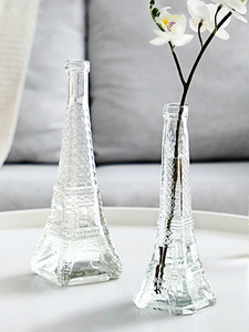巴黎埃菲尔铁塔创意进口大小号细口餐厅水栽植物高长花瓶客厅摆件