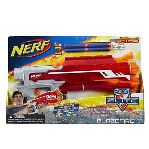 全新nerf 橙机烈焰 红透僵尸弓 手动4发 孩之宝软弹发射器 玩具枪