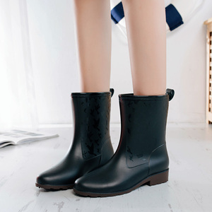 雨鞋女士成人中筒防滑防水靴子女款雨鞋水鞋韩国时尚耐磨雨靴保暖