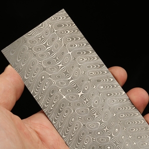 大马士革花纹钢料孔雀纹托马斯diy手工锻打刀具夹钢板工厂直销