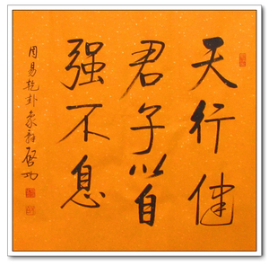 仿启功书法字画手写墨迹四尺斗方天行健君子以自强不息