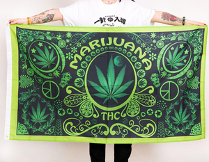 牙买加雷鬼迷幻麻叶酒吧家居旗子音乐节户外亚文化装饰潮酷挂旗帜