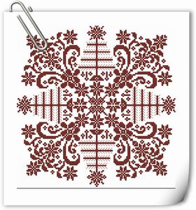 天禄琳琅自配套件 单色雪花图 纯棉线白布无印花十字绣