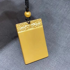 周大福传承平安无事牌黄金足金吊大版小版两款男士古法吊坠专柜
