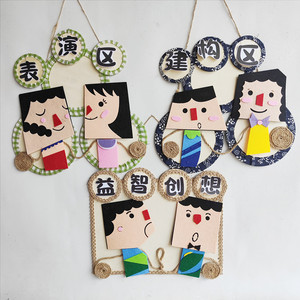 幼儿园娃娃主题墙区角牌环创挂饰教室布置装饰手工材料区域牌吊饰