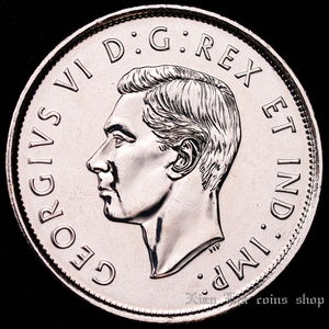 加拿大2021年英国王乔治六世特别纪念版50分硬币 全新UNC 27.13mm