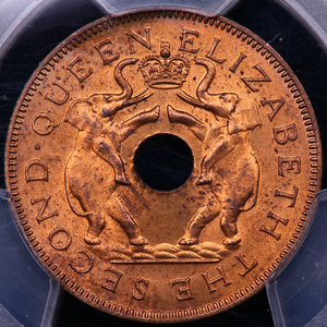罗德西亚&尼亚萨兰1958年1便士铜币 pcgs ms64rb