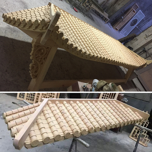 东阳木雕仿古实木中式屋檐假门头飞檐翘角凉亭长廊牌坊古建筑装饰