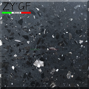 无机水磨石地砖黑色大板整体专业室内装饰人造石环保预制板样定制