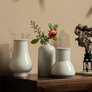 草木灰陶瓷干花小花瓶家用装饰花器水培摆件桌面花瓶插花配件批发