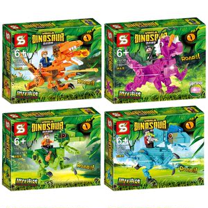 兼容乐高恐龙拼插积木儿童益智拼装玩具男孩礼物迅猛肿头双棘龙