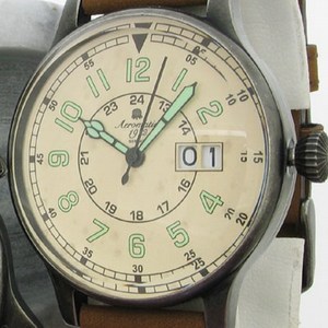 复古德国二战军表/飞行员手表/50米防水 aeromatic 1912