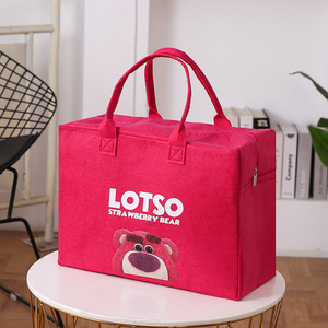 大容量毛毡旅行包卡通行李包儿童轻便收纳袋手提化妆包可定制LOGO