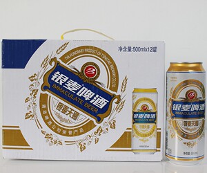 全国包邮银麦啤酒银麦天赐500mlx12听罐装青岛啤酒临沂蒙阴整箱