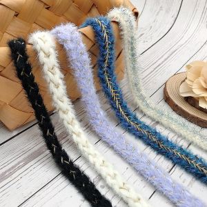 秋冬小香风织带编织毛绒毛线绳带diy手工发夹材料发饰服装辅料