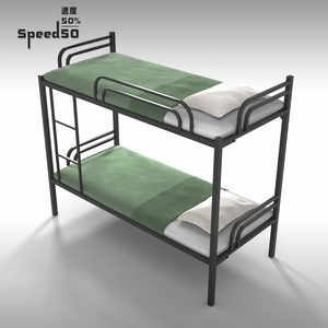 折叠床上下床双层铁艺宿舍床高低铺员工上下铺铁架床