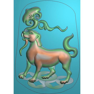 灰度图 浮雕 精雕图 artcam 玉雕图 电脑雕刻图 挂件 生肖狗