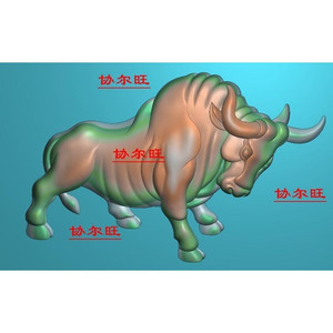 牛气冲天精雕图jdp浮雕灰度图bmp木雕图挂件电脑玉雕牛 斗牛