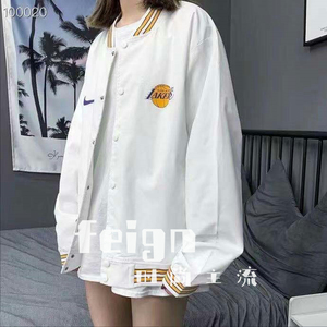 nike耐克湖人队lakers洛杉矶限定夹克爆款印花棒球服同款情侣外套