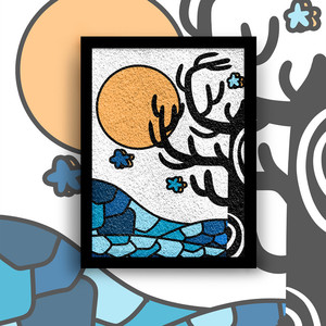 时匠旗舰店天猫时匠 z纸浆画风景画手工制作diy材料