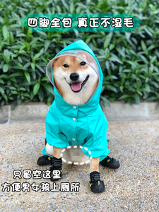小型犬狗雨衣四脚宠物雨天衣服夏防水肚兜不湿柯基中型犬泰迪雨批