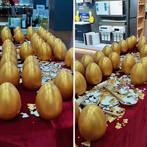 抽奖活动道具游戏幸运大转盘支架砸蛋抽奖的金蛋抽奖球可打开彩蛋