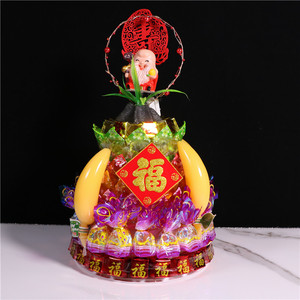 糖果莲花塔居家摆件拜佛用品潮汕闽南拜拜佛前贡品拜佛糖塔糖果塔