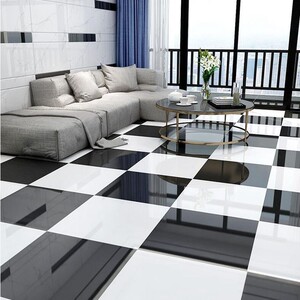 佛山瓷砖纯黑600 800 客厅地板砖酒店3d喷墨全抛釉地砖