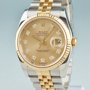 rolex劳力士18k黄金镶钻男表自动机械116233g二手表瑞士原装正品