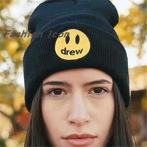 drew house justin bieber贾斯汀比伯笑脸冷帽男女毛线帽针织帽子