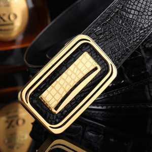 泰国鳄鱼皮男士皮带真皮正品休闲裤带字母百搭张青年中年高档腰带