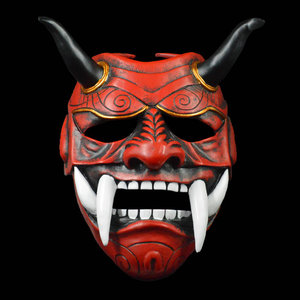 赤般若面具挂件cosplay能剧日系能面罩树脂红面鬼脸獠牙 面具般若