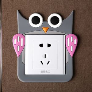 卧室自粘家用家居插座粘贴画图案硅胶室内简约创意卡通墙贴装饰画