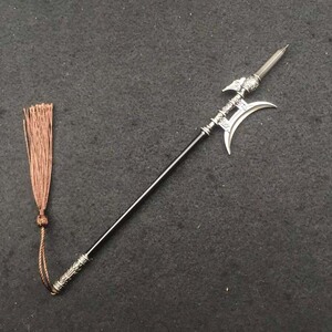 22cm三国吕布单月方天画戟合金武器模型摆件摆饰cosplay把玩玩具