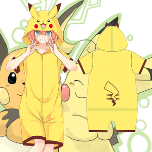 神奇皮卡丘宝贝动漫二次元周边夏季卡通连体睡衣情侣家居服男女