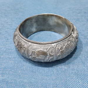 美丽银饰古董老银饰老银手镯明清老银手镯女款宫廷复古银镯子