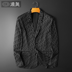 迪奥春秋季男士西服羊绒修身格子经典老花外套轻奢大牌休闲小西装