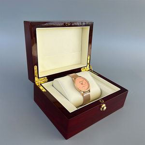高亮漆表盒带锁红木手表盒天珠黄金奢侈品收藏盒订做印字watchbox
