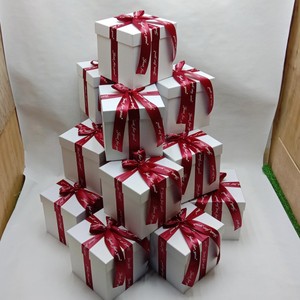 50cm白色正方形礼品盒商场堆头拍摄场景超大号4s店布置圣诞礼物盒