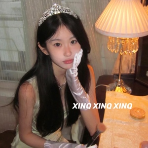 XINQ 是位公主呀～芭比娃娃的闪耀锆石精致水钻水晶皇冠生日发箍