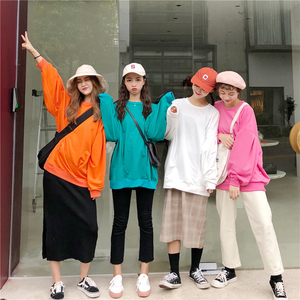 姐妹闺蜜装长袖t恤三四人多人学生韩版宽松上衣秋衣女外穿卫衣bf