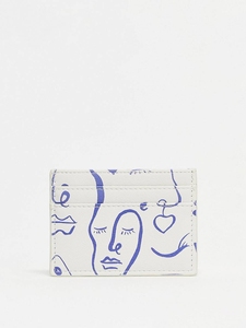 英国直邮 艺术ins抽象派简约实用卡通脸部图案卡包卡夹卡位monki