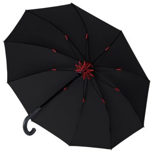 日系原单自动大雨伞黑色长伞超大伞面抗风加固男女通用双人长柄伞