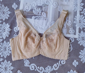 全罩杯 胖mm超薄杯软钢圈大胸显小无海绵蕾丝透气文胸大码95c