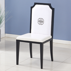 新中式餐椅酒店包厢宴会厅桌椅组合古典铁艺椅简约火锅店主题餐椅