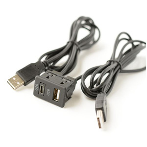 汽车车载通用型改装USB+type c接口 数据充电使用延长座子加长线