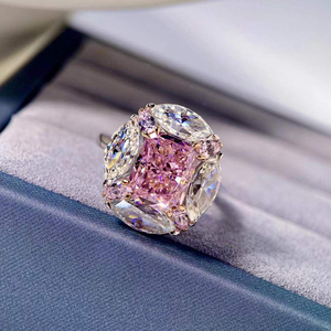 harry winston海瑞温斯顿hw超大鸽子蛋假钻戒仿真粉钻莫桑石戒指