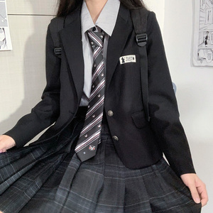 中牌制服馆 熊本熊正版联名 黑色jk制服西服外套日系百搭秋季上衣